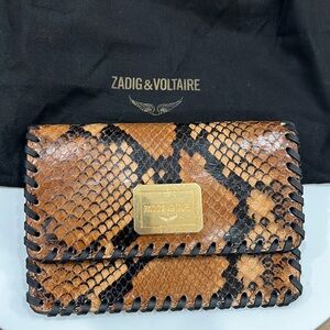 ZADIG & VOLTAIRE LE CECILIA WALLET TAWNY LEATHER WHIPSTITCH BRAND NEW